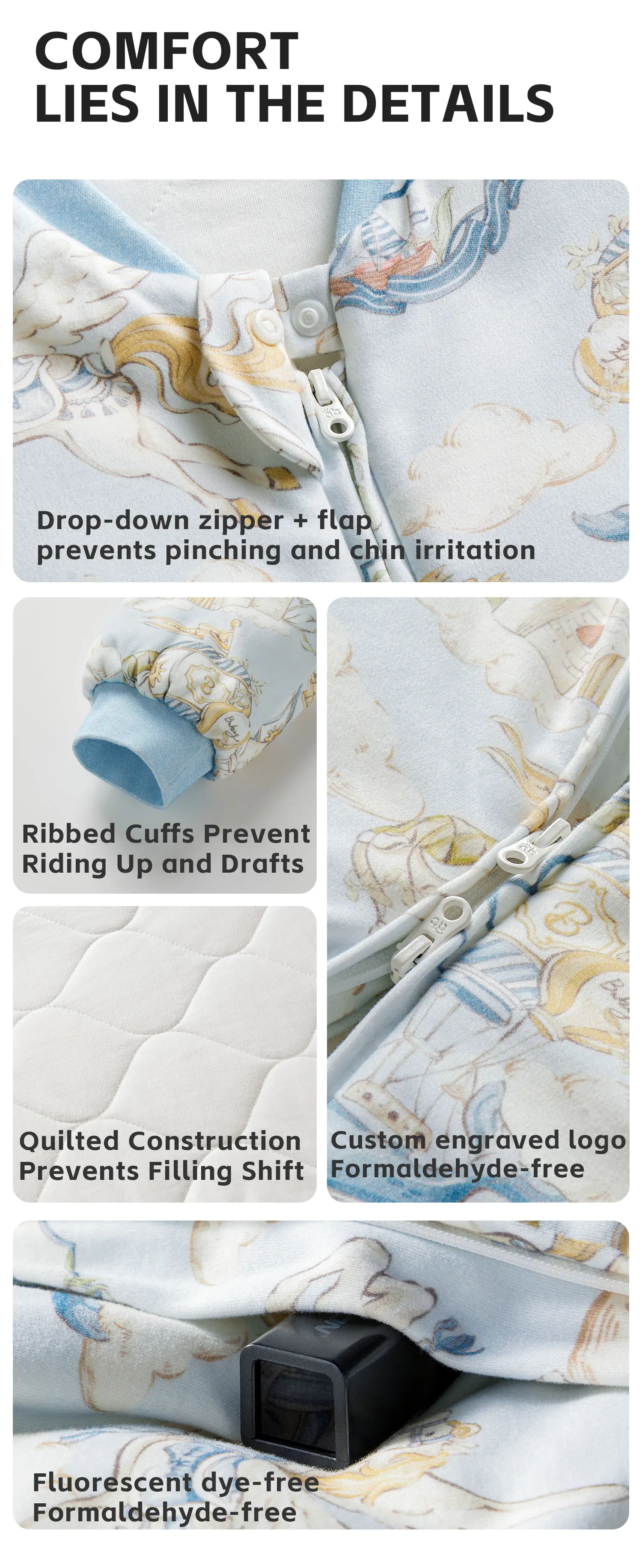 AIBEDILA Baby Sleep Sack Soft Cozy Infant Sleeping Bag Super Warm Quilted Wearable Blanket with Removable Sleeves 6M-7Y Boy/girl