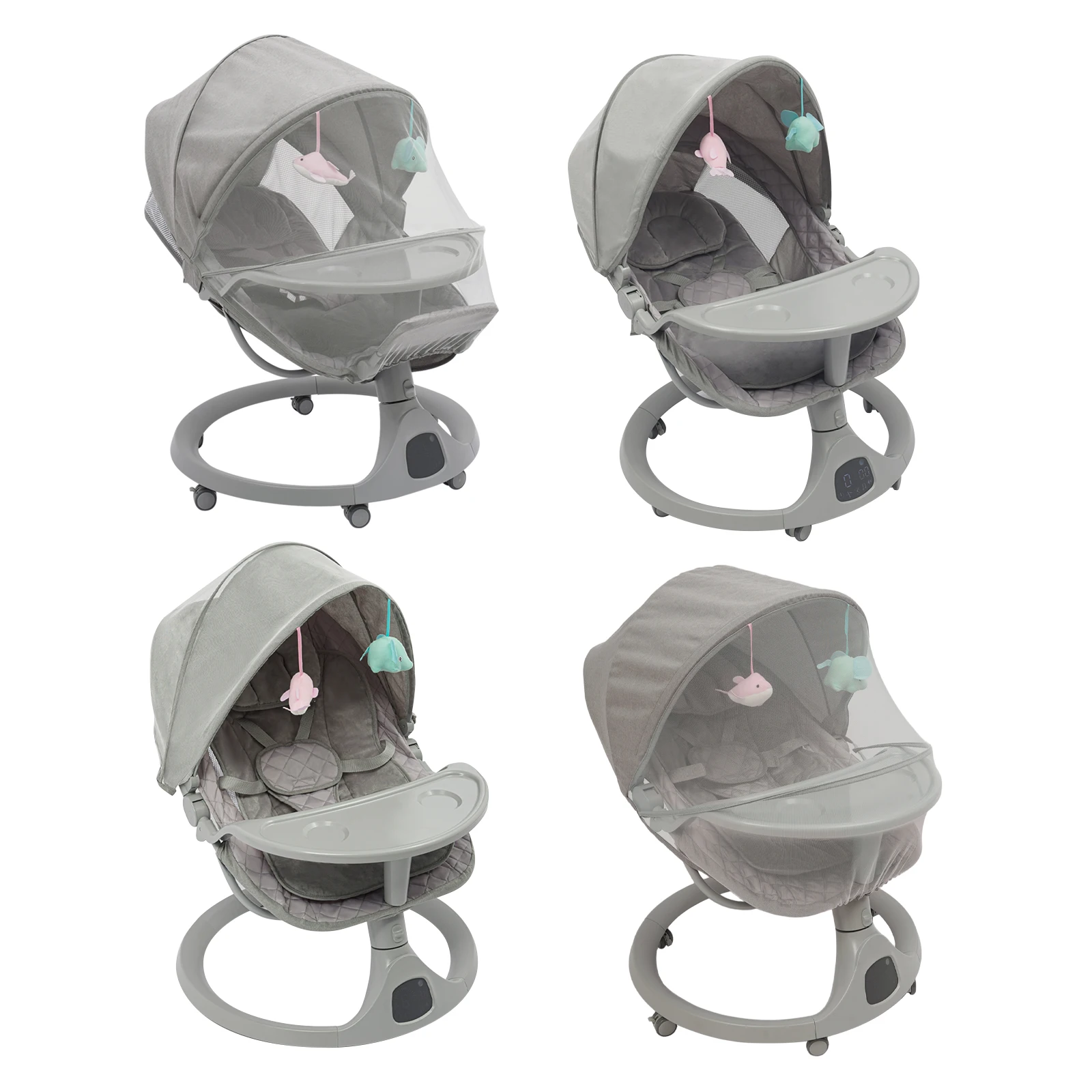 Bluetooth Baby Cradle for Toddlers Baby Strollers 20kg Load Bearing Capacity with Remote Control for Children Aged 0-18 Months