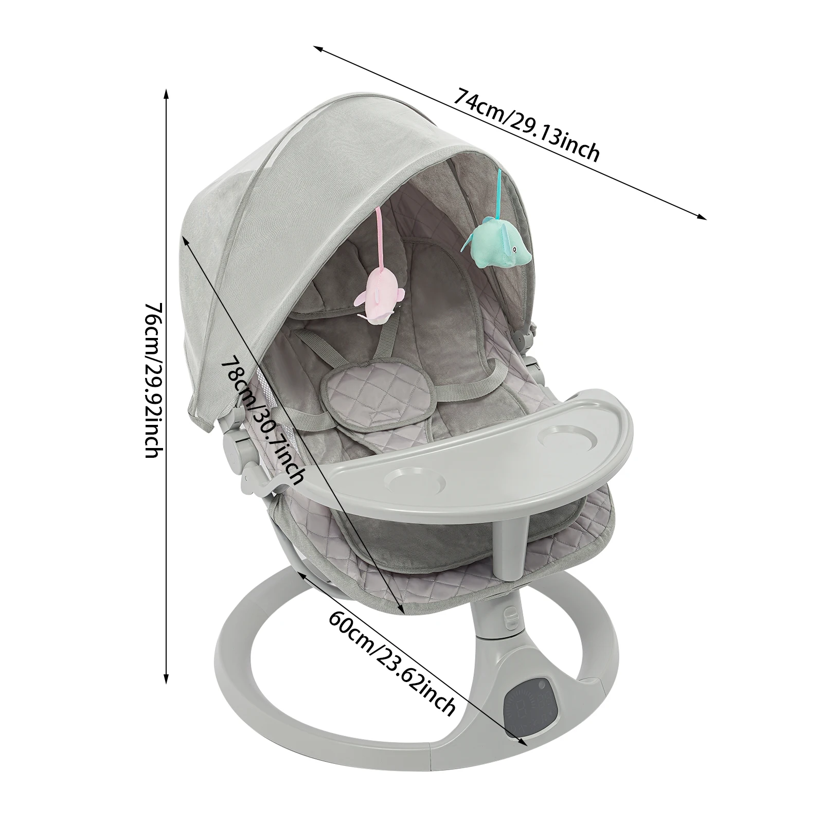 Bluetooth Baby Cradle for Toddlers Baby Strollers 20kg Load Bearing Capacity with Remote Control for Children Aged 0-18 Months