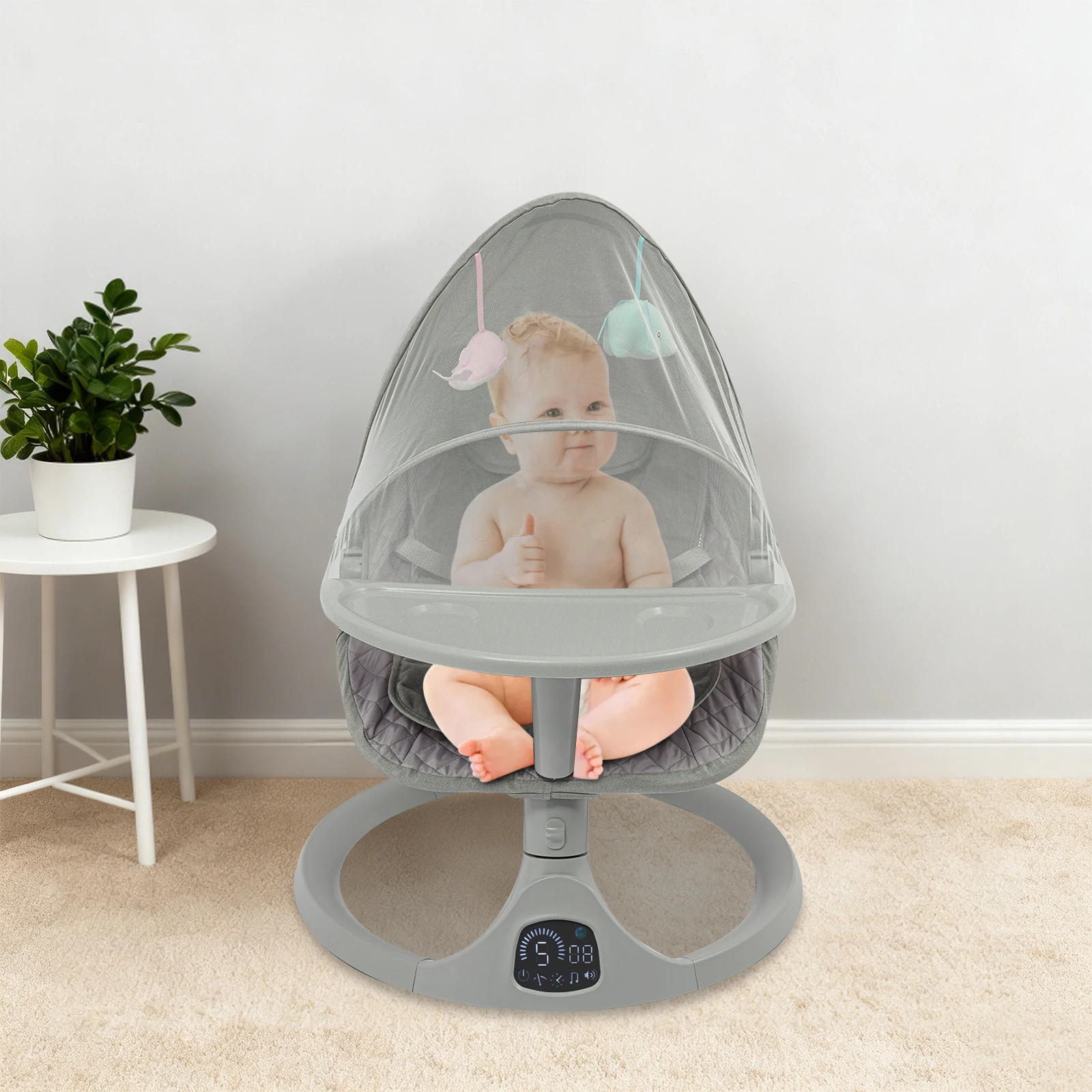 Bluetooth Baby Cradle for Toddlers Baby Strollers 20kg Load Bearing Capacity with Remote Control for Children Aged 0-18 Months