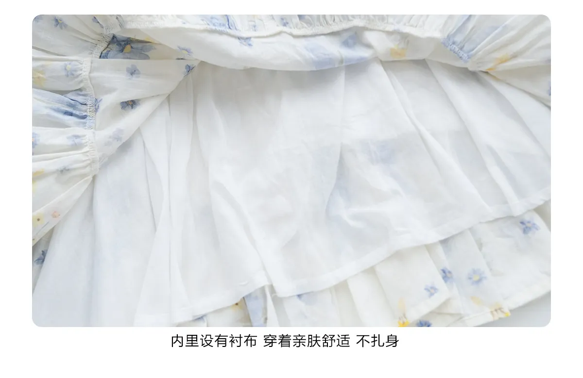 Sweet Girls 2026 New Summer Fashion High End Floral Embroidered Princess Dress Kids Lace Cotton Linen Soft Puff Sleeve Dresses