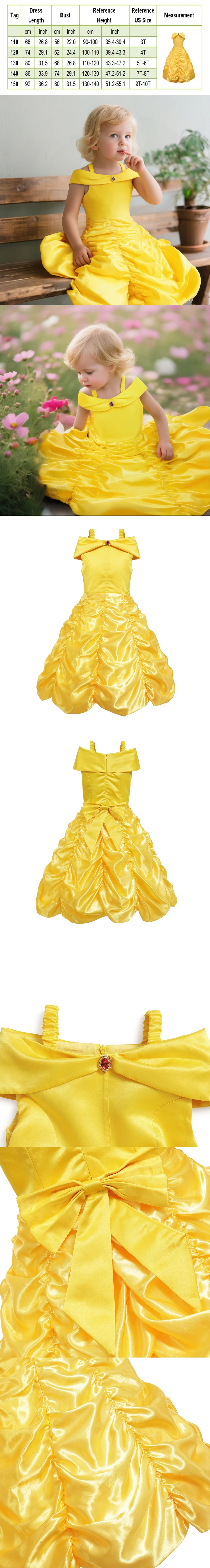 Muababy Rapunzel Moana Elsa Anna Princess Dress Collection for Girls Holiday Halloween Carnival Party Outfit Kids Birthday Gifts