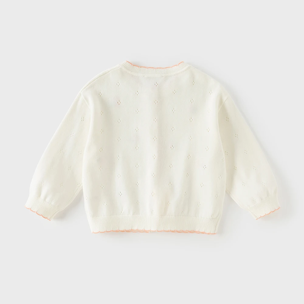 Dave Bella Girls Sweater Autumn Spring Kids Long Sleeve Sweater Cardigan Pure Cotton Baby Elegant Top Children Clothes DB1260991