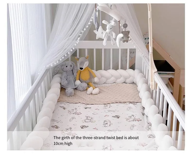 Four Share Bed Circumference for Infant Pillow Cushion Cradle Braid Crib Protector Baby Cot Guess Braid for Baby Bed 2M 2.5M 3M