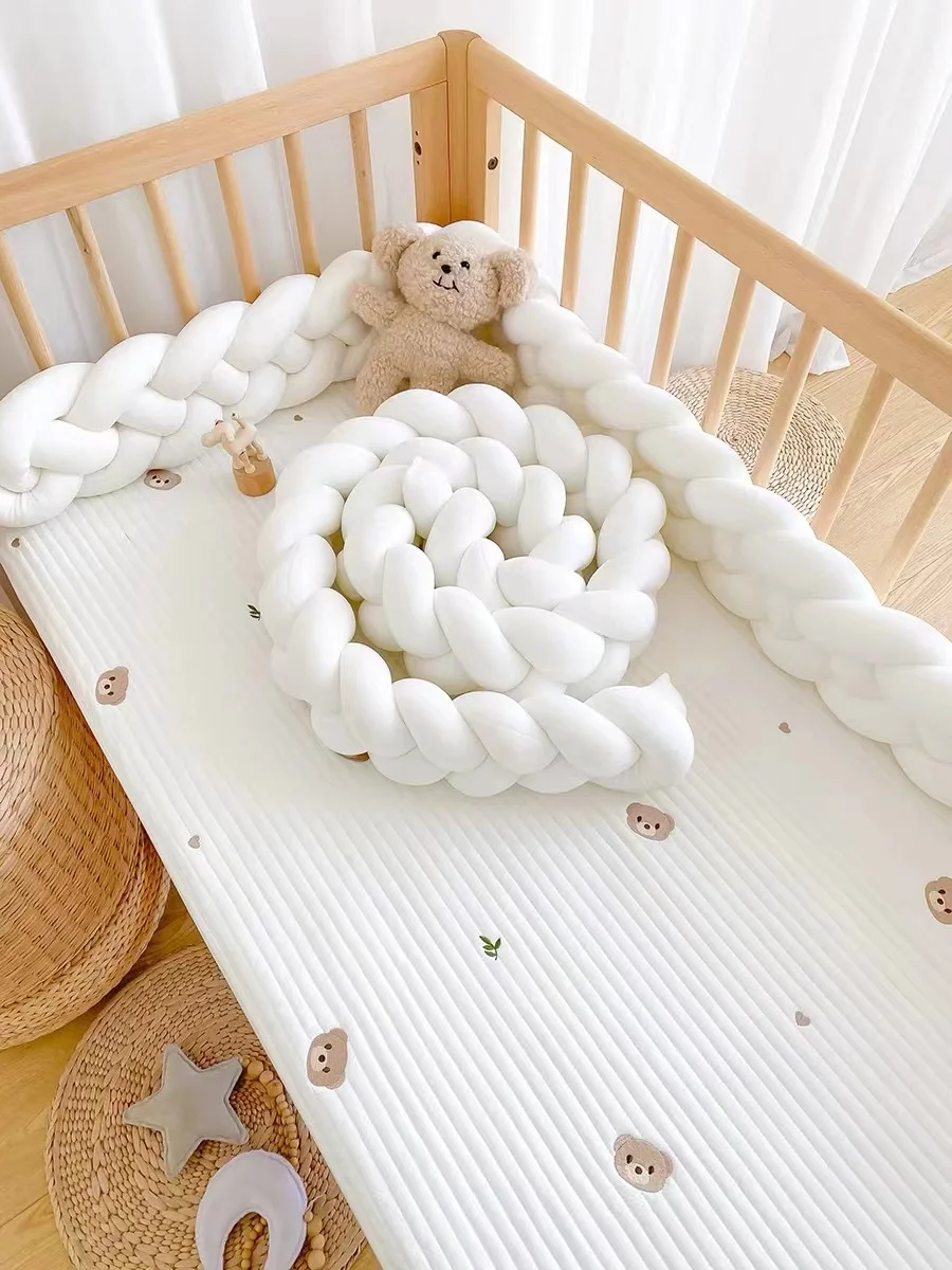 Four Share Bed Circumference for Infant Pillow Cushion Cradle Braid Crib Protector Baby Cot Guess Braid for Baby Bed 2M 2.5M 3M
