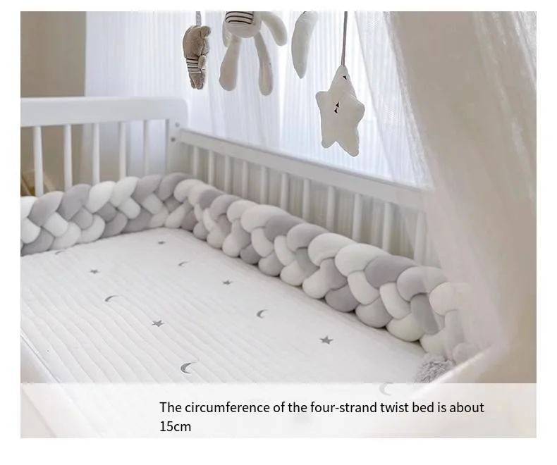 Four Share Bed Circumference for Infant Pillow Cushion Cradle Braid Crib Protector Baby Cot Guess Braid for Baby Bed 2M 2.5M 3M
