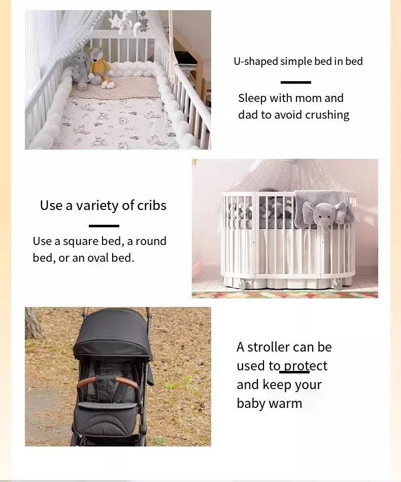 Four Share Bed Circumference for Infant Pillow Cushion Cradle Braid Crib Protector Baby Cot Guess Braid for Baby Bed 2M 2.5M 3M