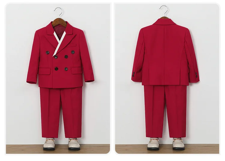 Little Kids White Jacket Vest Pants Bowtie Photography Suit Kids Birthday Wedding Dress Children Piano Host Performance Costume