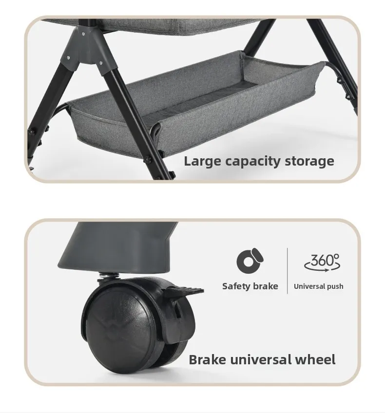 3-in-1 Baby Co-Sleeper Bassinet Bedside Crib for Co-Sleeping, with Removable Side Panel, Height Adjustable Newborn Sleeper, Breathable Mesh Infant Cot with Lockable Swivel Wheels, Anti-Reflux Tilt Cradle Mode
