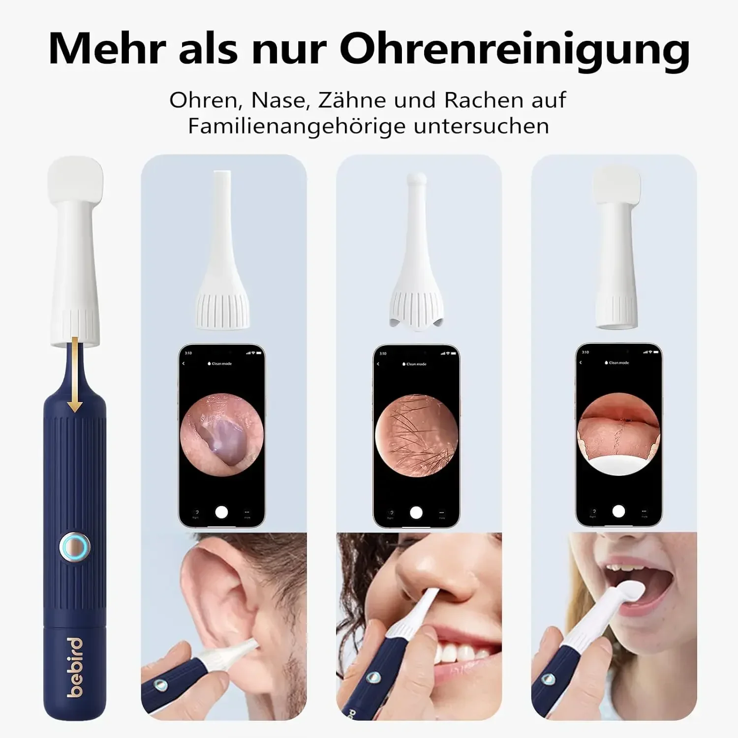 Upgraded ear wax removal kit with camera and light. Wireless flexible otoscope & visual tweezers, painless and portable for ear cleaning.