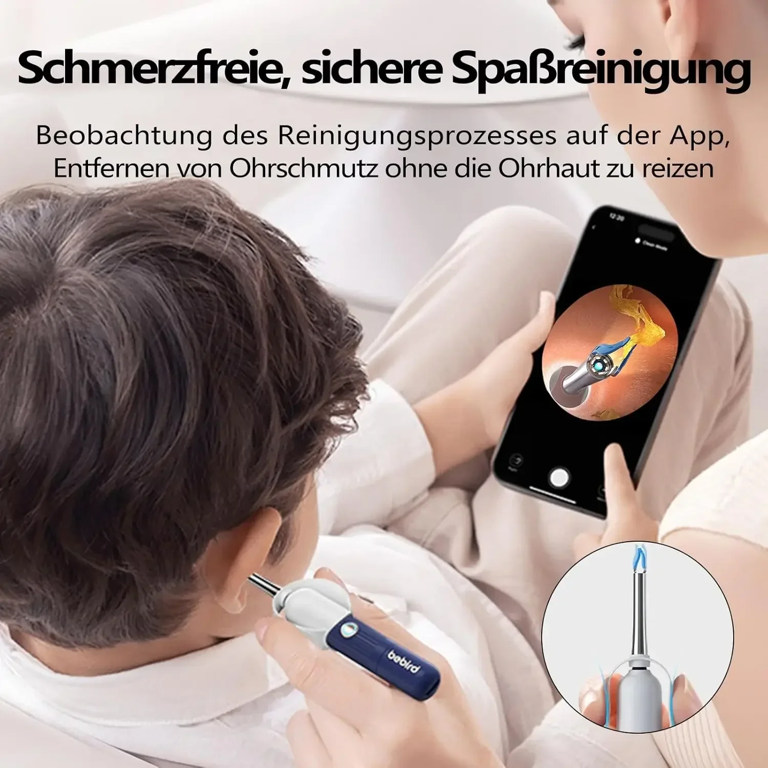 Upgraded ear wax removal kit with camera and light. Wireless flexible otoscope & visual tweezers, painless and portable for ear cleaning.
