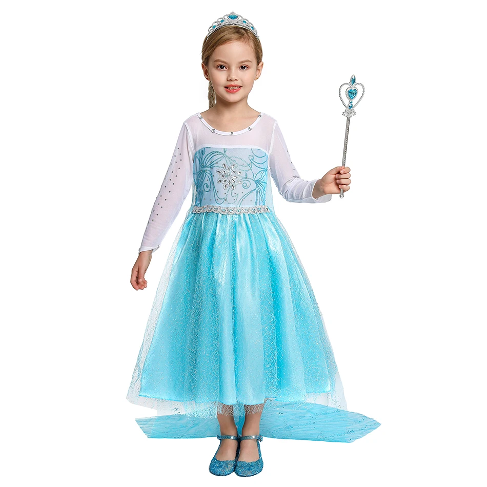 Muababy Frozen Sisters Crystal Tulle Dress for Girls Elsa & Anna Costume Holiday Birthday Carnival Pageant Outfit 2-8Y