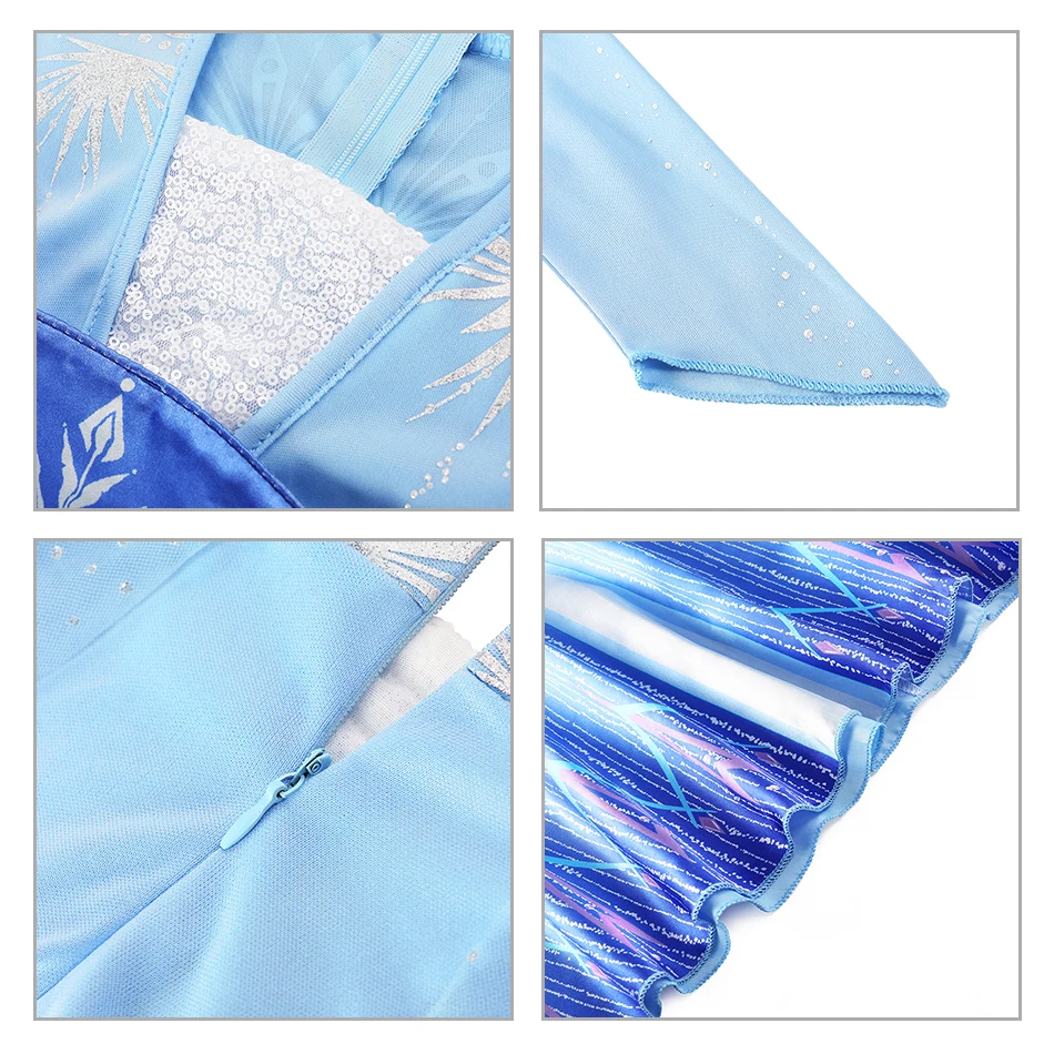 Muababy Frozen Sisters Crystal Tulle Dress for Girls Elsa & Anna Costume Holiday Birthday Carnival Pageant Outfit 2-8Y