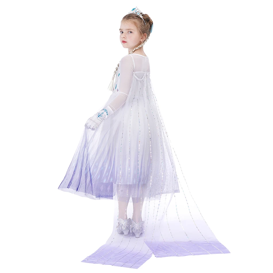 Muababy Frozen Sisters Crystal Tulle Dress for Girls Elsa & Anna Costume Holiday Birthday Carnival Pageant Outfit 2-8Y