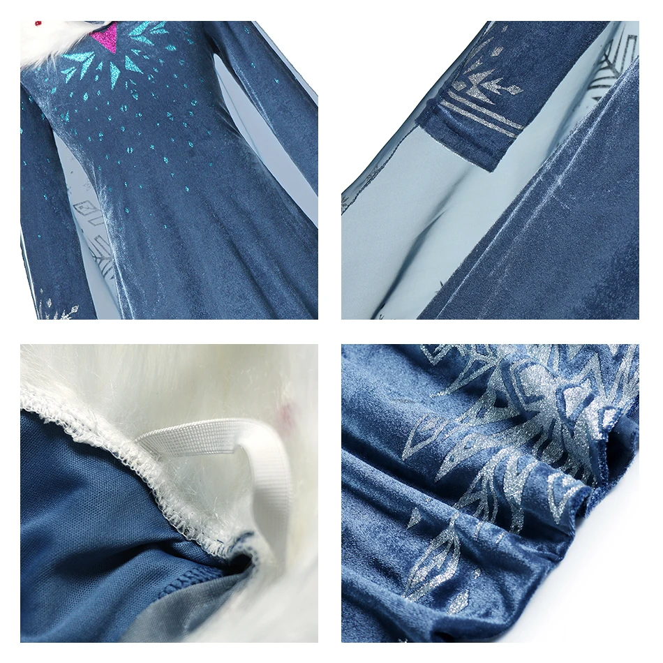 Muababy Frozen Sisters Crystal Tulle Dress for Girls Elsa & Anna Costume Holiday Birthday Carnival Pageant Outfit 2-8Y