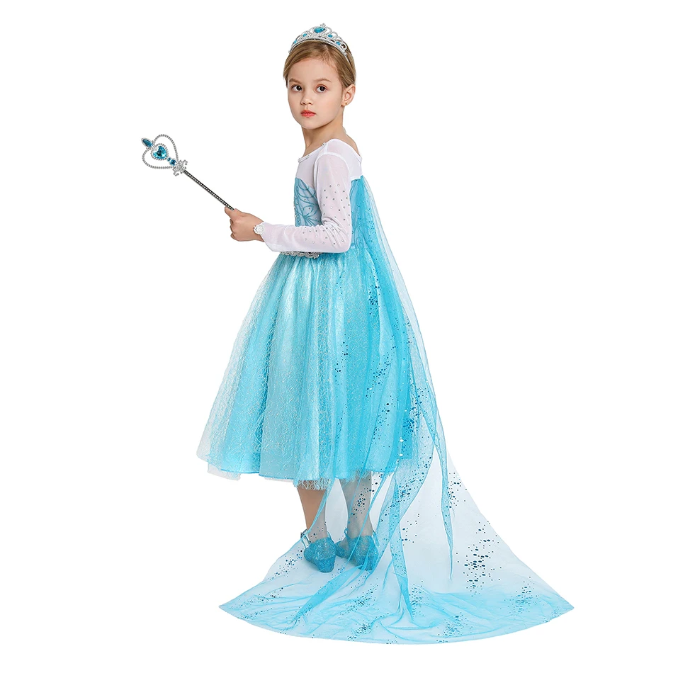 Muababy Frozen Sisters Crystal Tulle Dress for Girls Elsa & Anna Costume Holiday Birthday Carnival Pageant Outfit 2-8Y