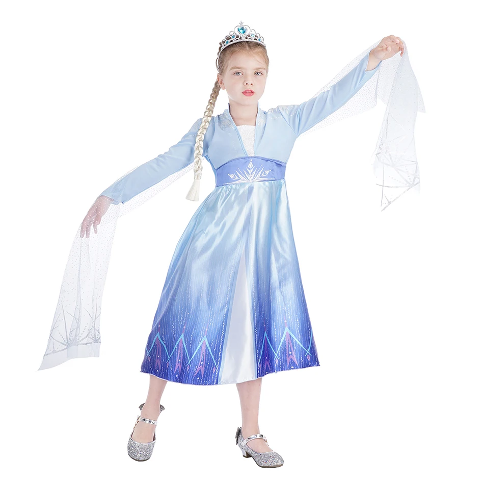 Muababy Frozen Sisters Crystal Tulle Dress for Girls Elsa & Anna Costume Holiday Birthday Carnival Pageant Outfit 2-8Y