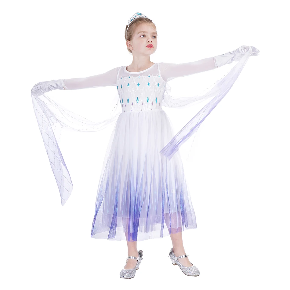 Muababy Frozen Sisters Crystal Tulle Dress for Girls Elsa & Anna Costume Holiday Birthday Carnival Pageant Outfit 2-8Y