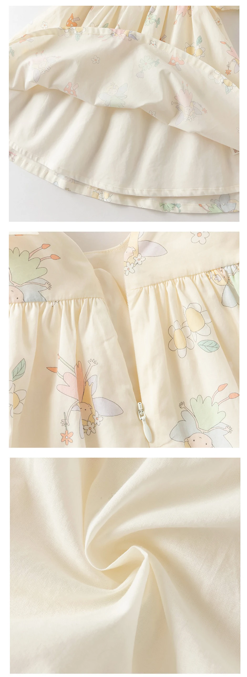 Dave Bella Girl Print Dress Summer Children Clothes Pure Cotton Short Sleeve Elegant Charm Baby Sweet Dresses Casual DB2262382