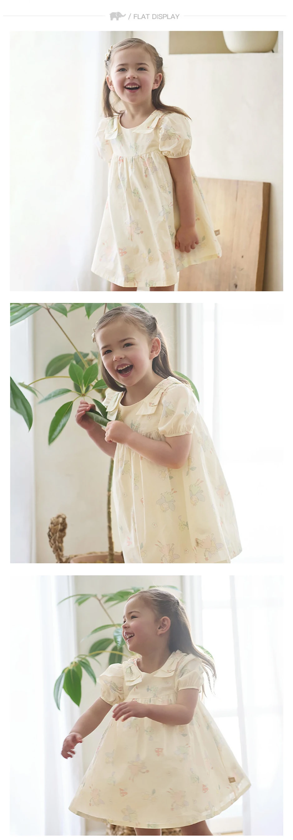 Dave Bella Girl Print Dress Summer Children Clothes Pure Cotton Short Sleeve Elegant Charm Baby Sweet Dresses Casual DB2262382