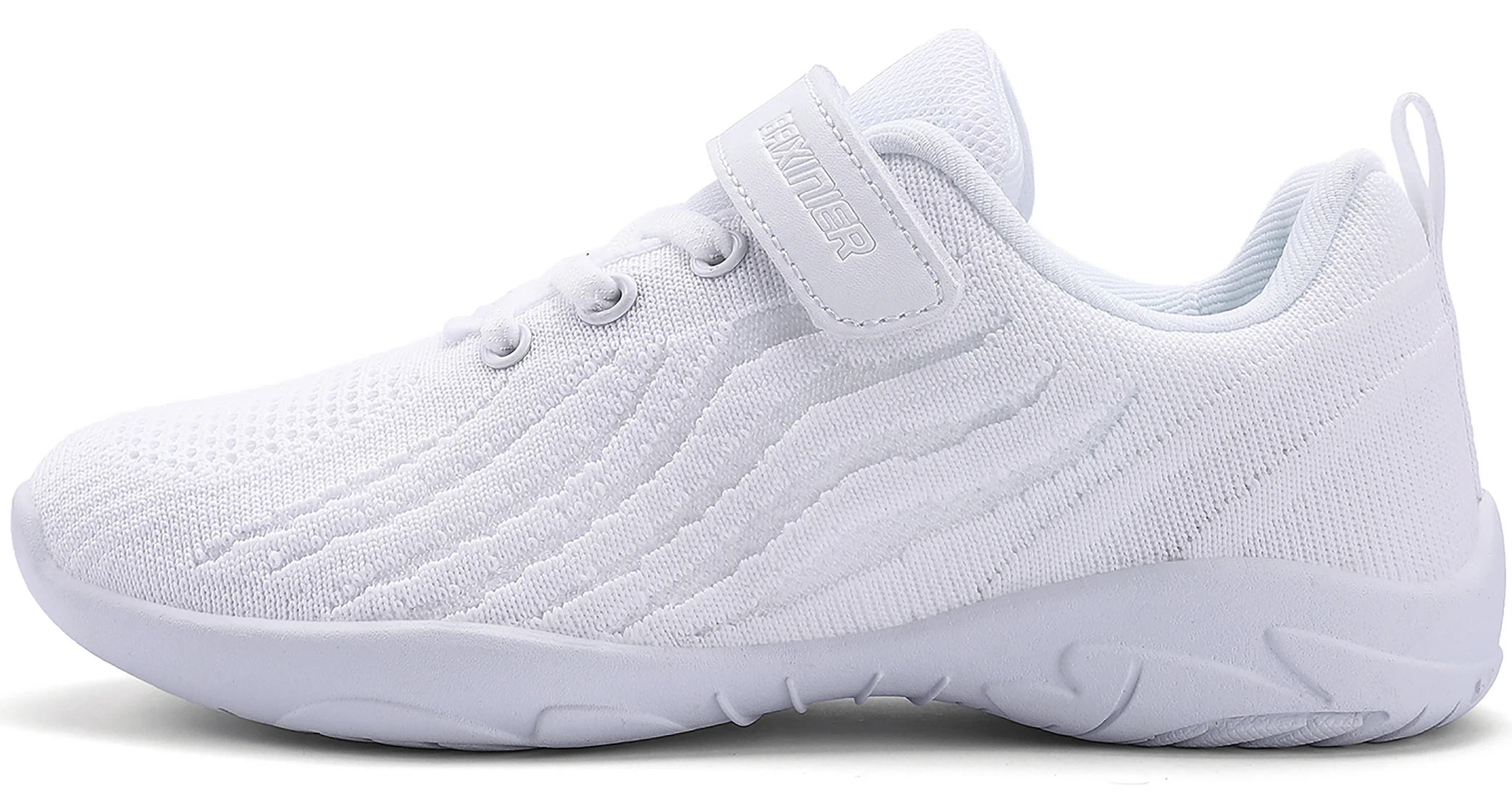 BAXINIER Kids Girls White Cheer Shoes Mesh Breathable Lightweight Training Dance Athletic Competition Cheerleading Sneakers