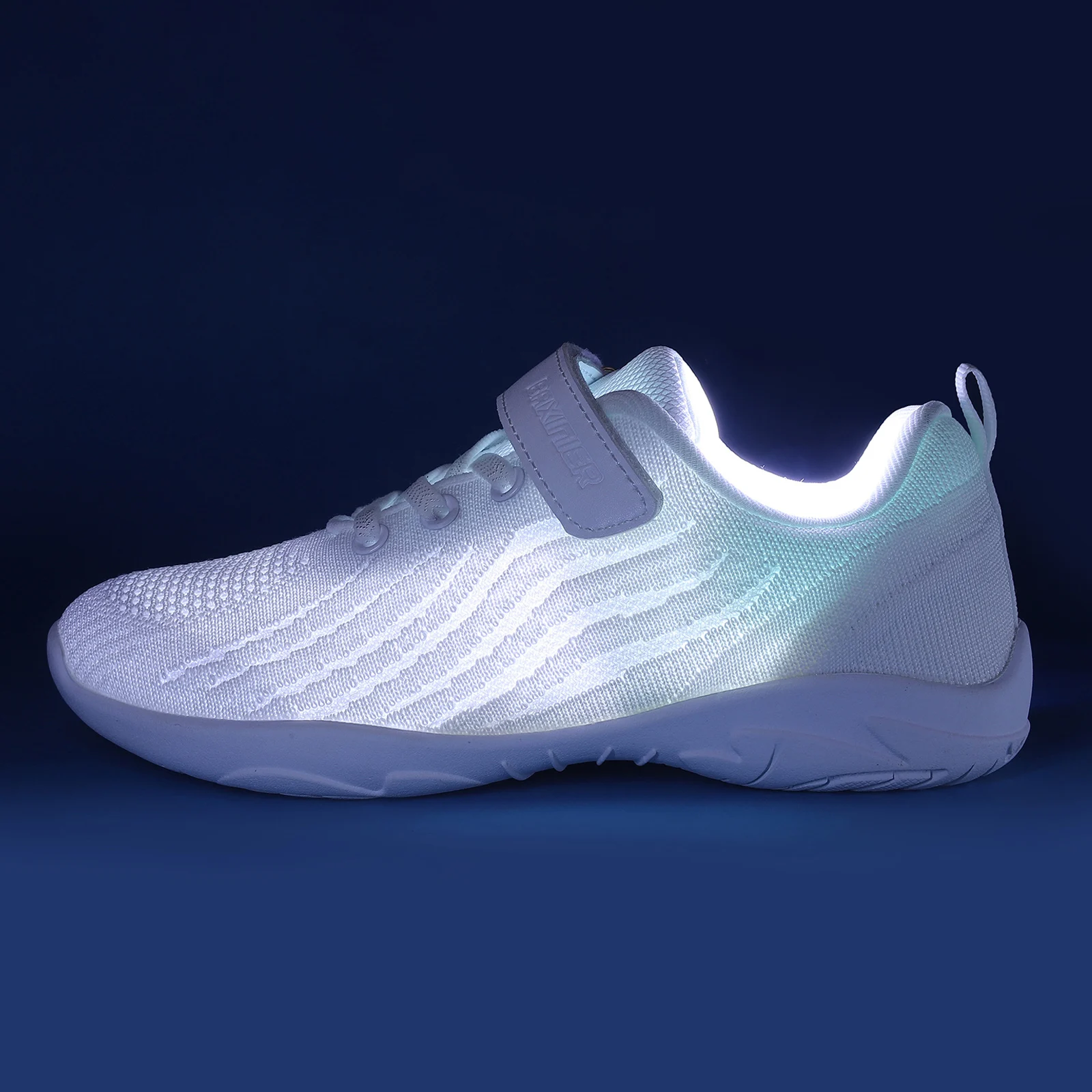 BAXINIER Kids Girls White Cheer Shoes Mesh Breathable Lightweight Training Dance Athletic Competition Cheerleading Sneakers