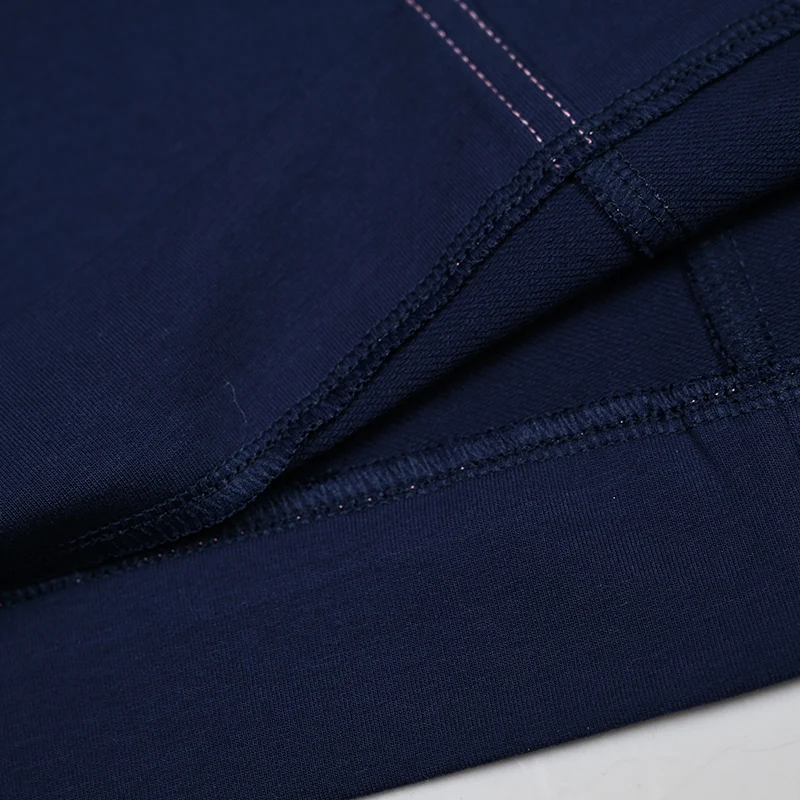 Youth Set Navy and Black Sweatshirt and Maxi Skirt Suit Long Sleeve Contrast Stitches and Zipper French Terry Fabric for Spring