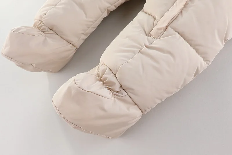 Winter Newborn Baby Girl Clothes Thicken Baby Romper With Gloves Warm Baby Jumpsuit Hooded Plus Velvet Children's Clothing 0-18M