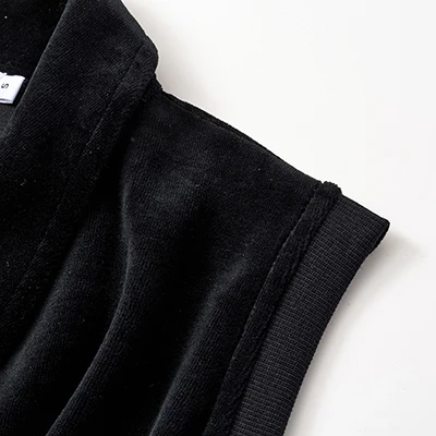 Children Girls Teens Sleeveless Maxi Dress Black Velour Robe Front with Gold Safety Pin Decoration New Fall Design