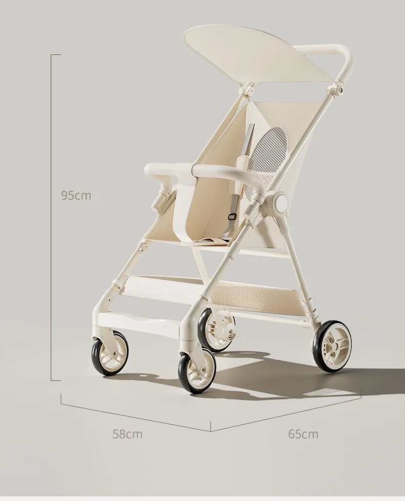 Baby Stroller High-view Four-wheel Pocket Cart Ultra-lightweight Foldable for Babies Aged 1-3 and Walking with Kids