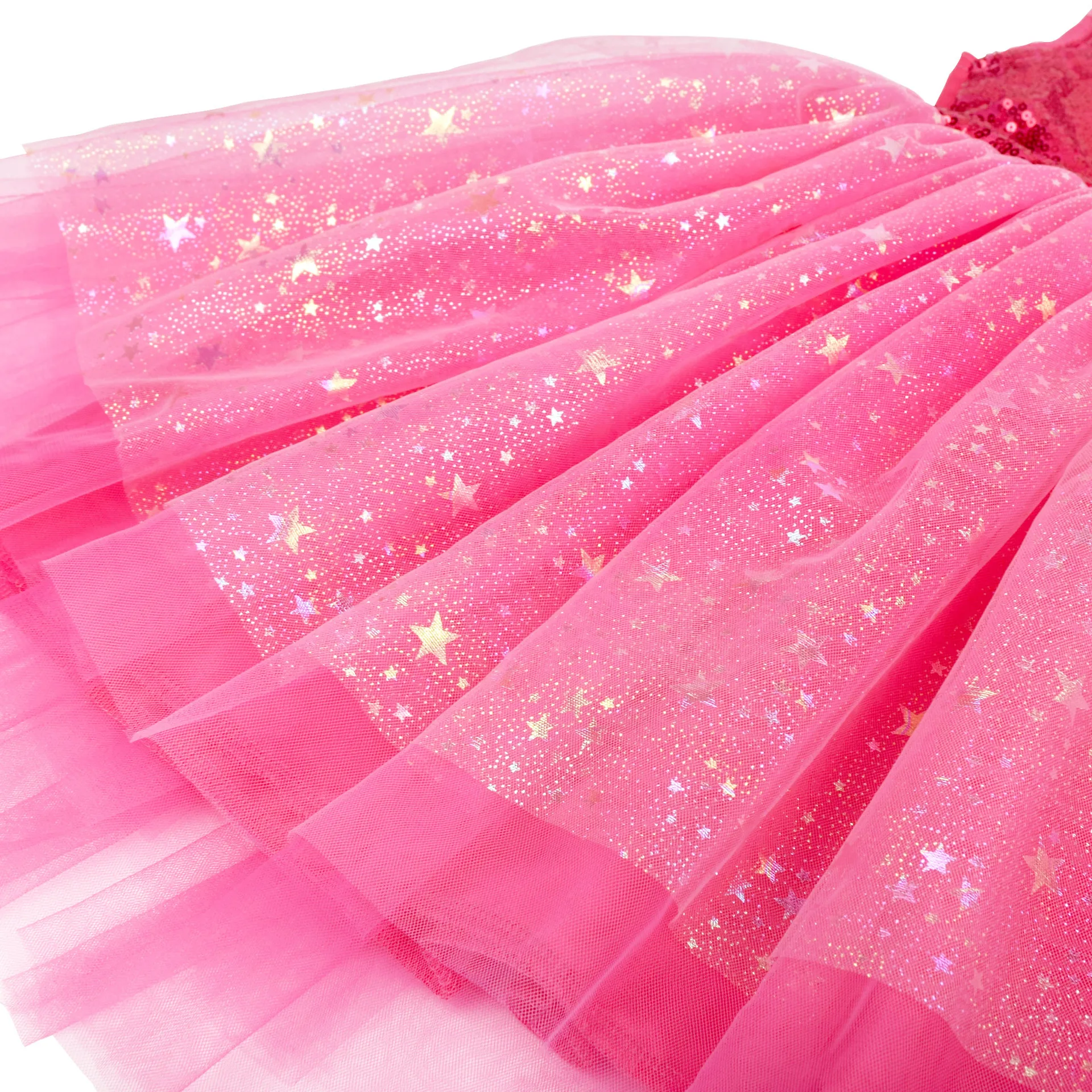 Glitter Mesh Doll Character Layered Tutu Dress Toddler Sweet Princess Outfit Ideal for School Holiday Birthday Celebration Wear