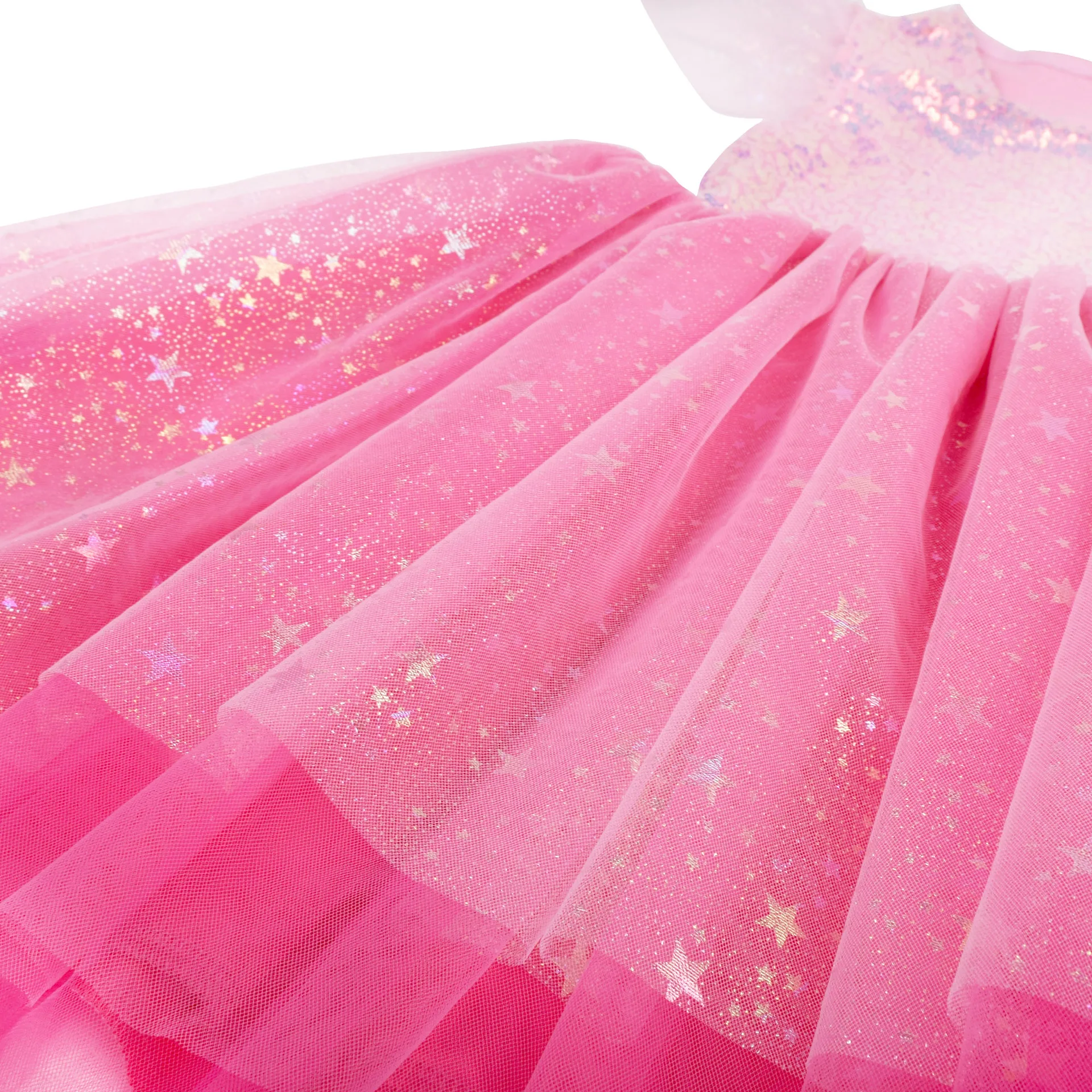 Glitter Mesh Doll Character Layered Tutu Dress Toddler Sweet Princess Outfit Ideal for School Holiday Birthday Celebration Wear