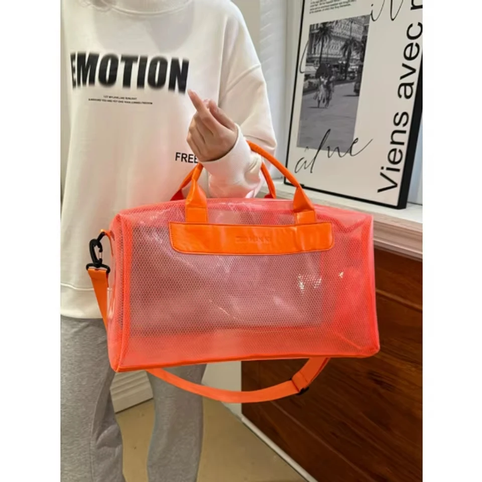 Y2k Big Large Transparent Pvc Korean Designer Underarm Bag New2026summer Jelly Women Handbags Candy Color Shoulder Tote Bags