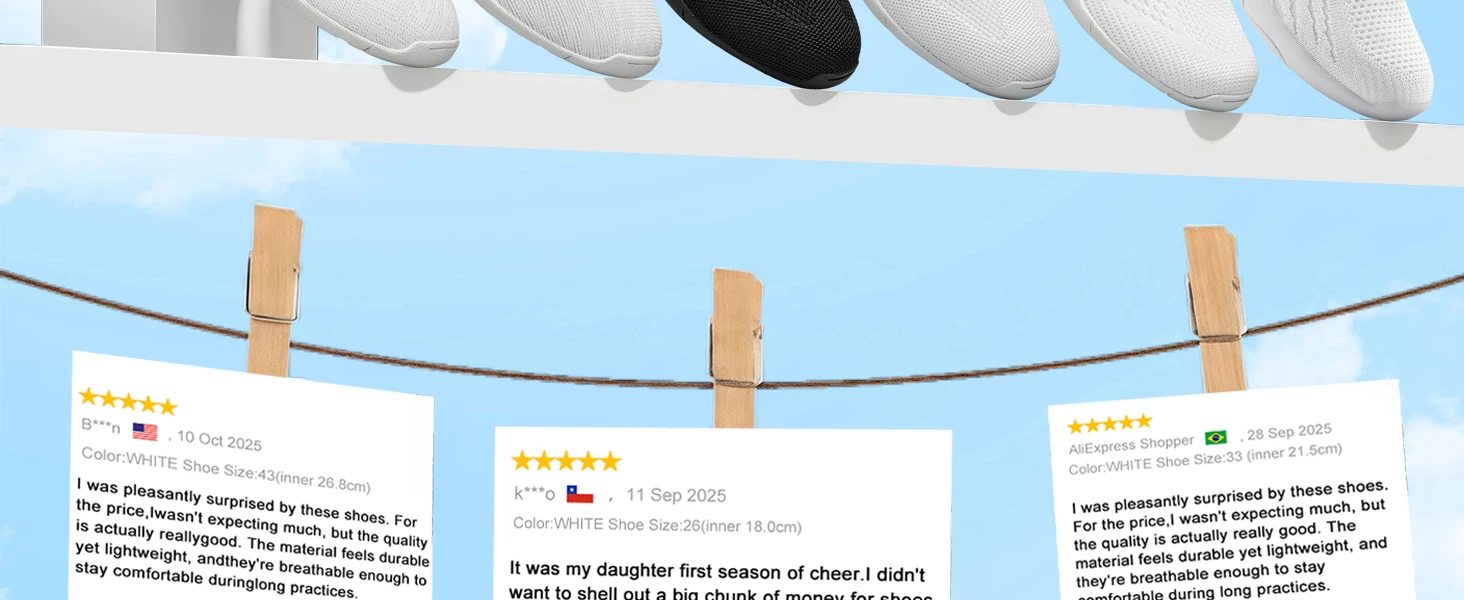 BAXINIER Girls Cheerleading Shoes White Black Breathable Knit Athletic Training Sneakers Youth Kids Cheer Shoes Non-Slip Rubber Sole for School Practice and Competition