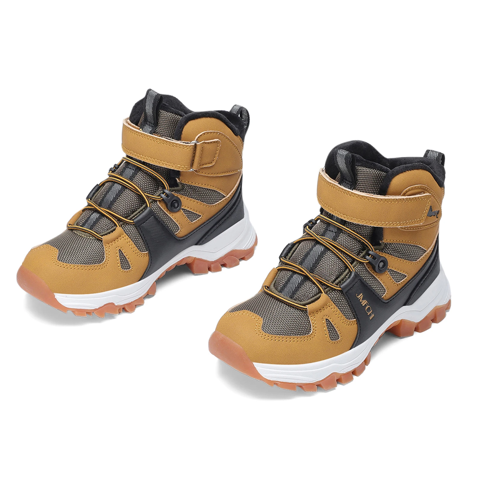 JMFCHI Kids Snow Boots Waterproof Winter Hiking Boots Warm Fur Lined Slip Resistant Outdoor Boots for Boys And Girls