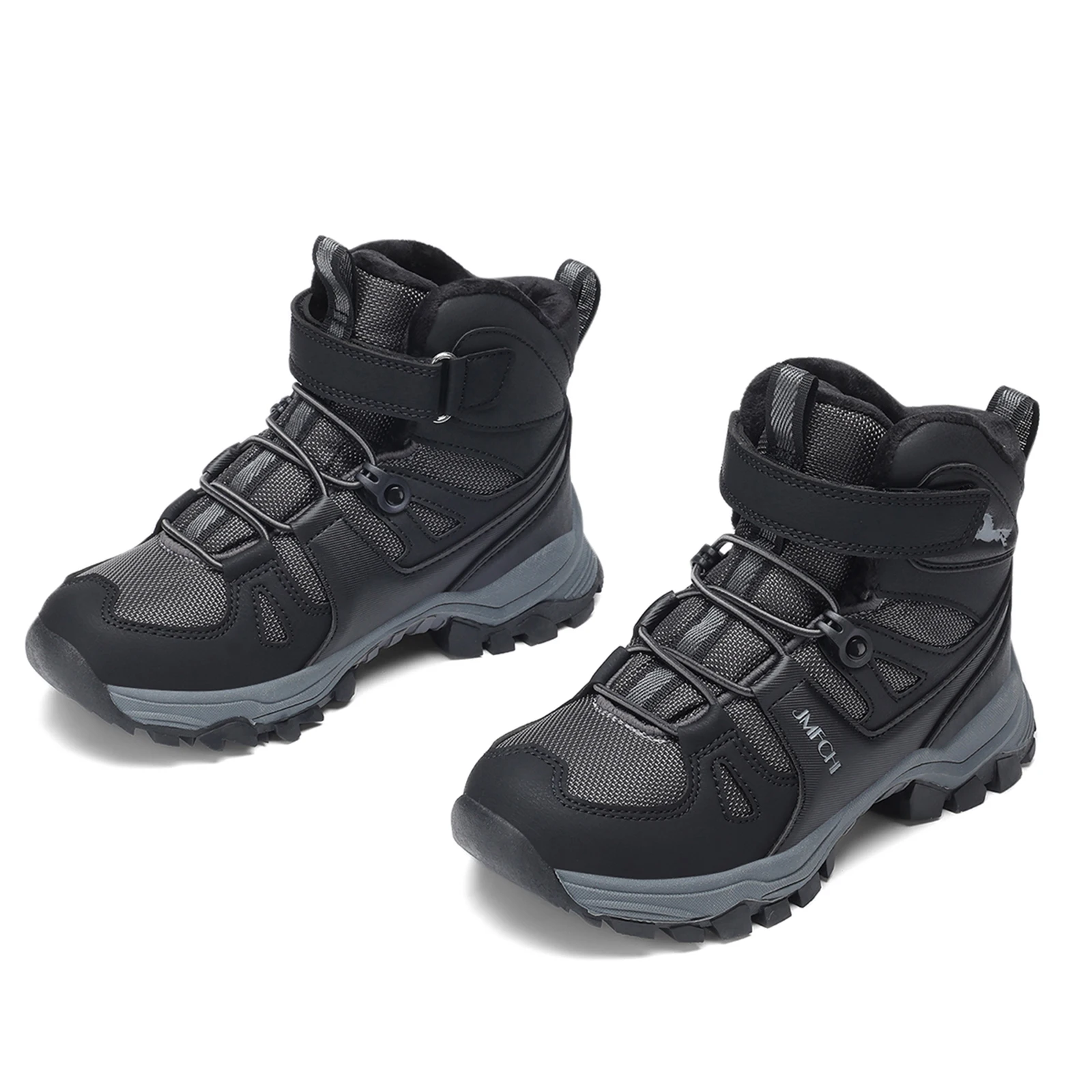 JMFCHI Kids Snow Boots Waterproof Winter Hiking Boots Warm Fur Lined Slip Resistant Outdoor Boots for Boys And Girls