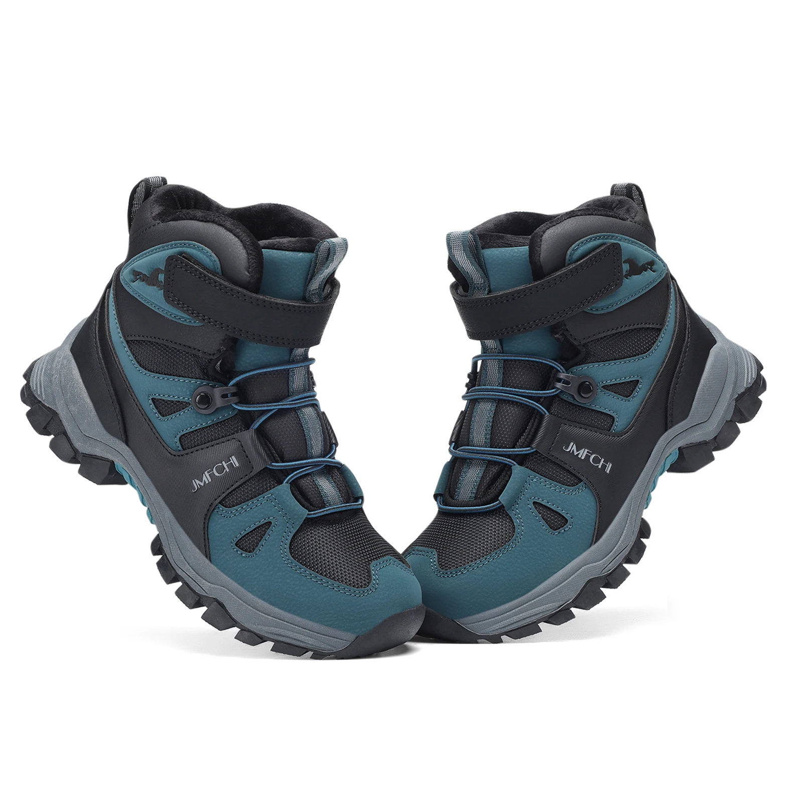 JMFCHI Kids Snow Boots Waterproof Winter Hiking Boots Warm Fur Lined Slip Resistant Outdoor Boots for Boys And Girls