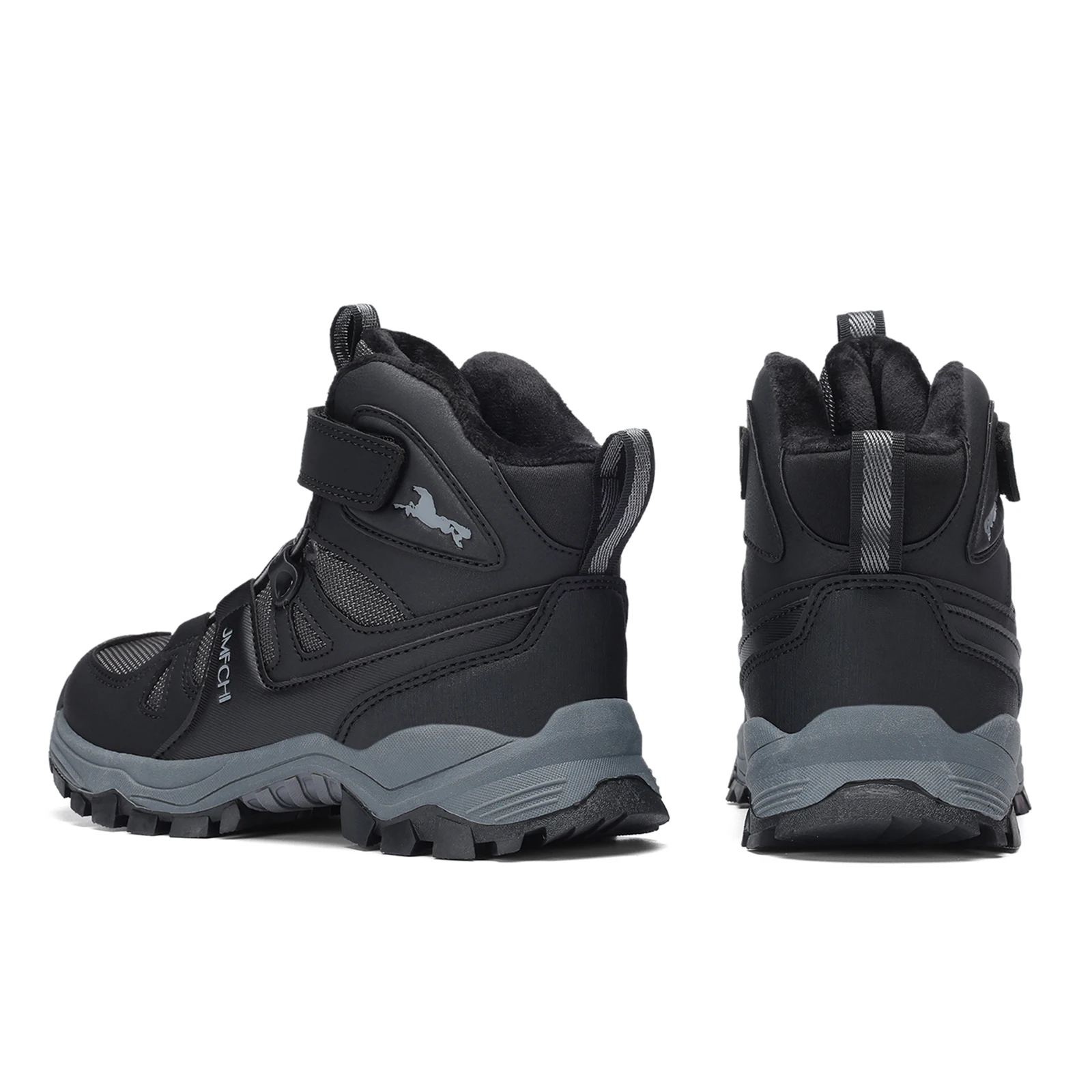 JMFCHI Kids Snow Boots Waterproof Winter Hiking Boots Warm Fur Lined Slip Resistant Outdoor Boots for Boys And Girls