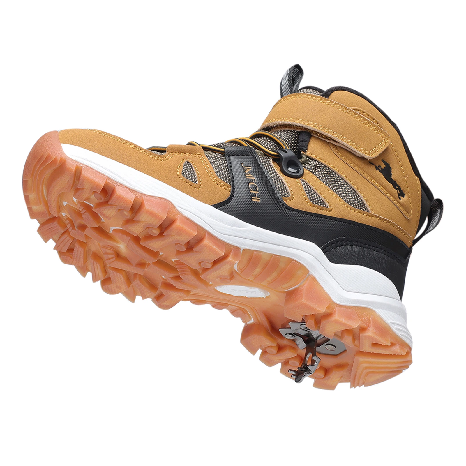 JMFCHI Kids Snow Boots Waterproof Winter Hiking Boots Warm Fur Lined Slip Resistant Outdoor Boots for Boys And Girls