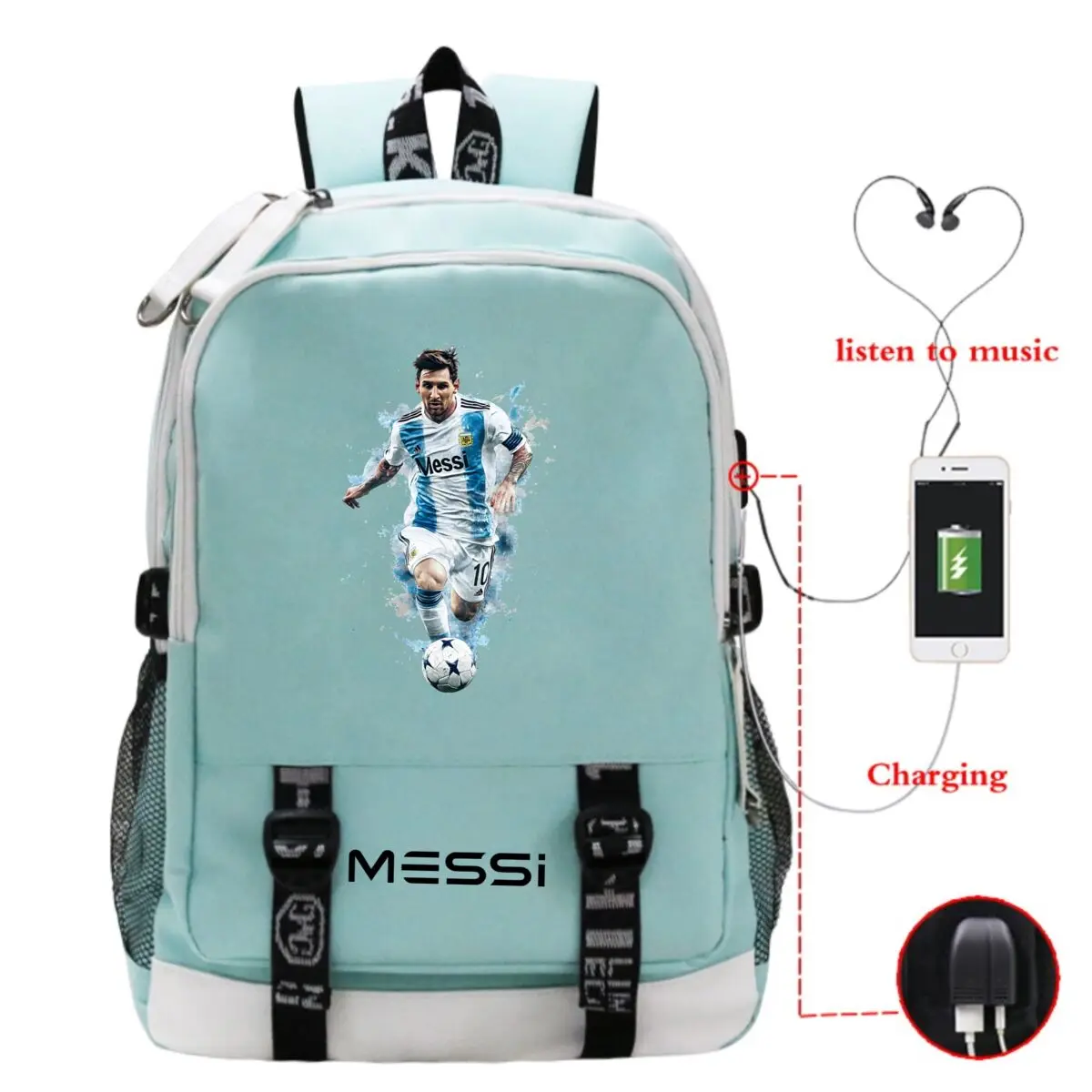 2026 New Football Star Fashion Women Men Backpacks Casual Shoulders Bag USB Charging Teenager Boys Girls Laptop Backpack