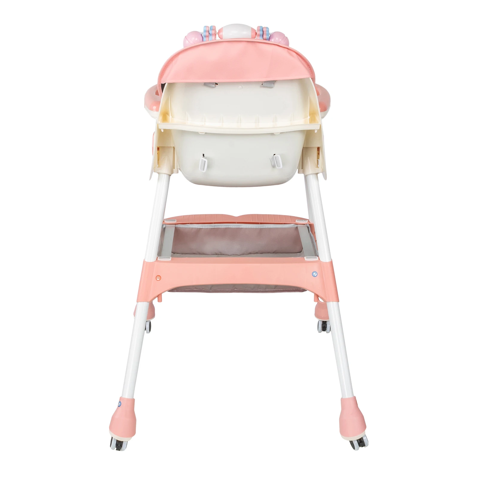 3-In-1 Foldable Baby Highchairs with Double-Layer Dinner Plate and Toy Rack,Anti-Slip Pad Easy-to-Clean Feeding Eat & Play Convertible Dining Chairs For 6 Months Plus Baby