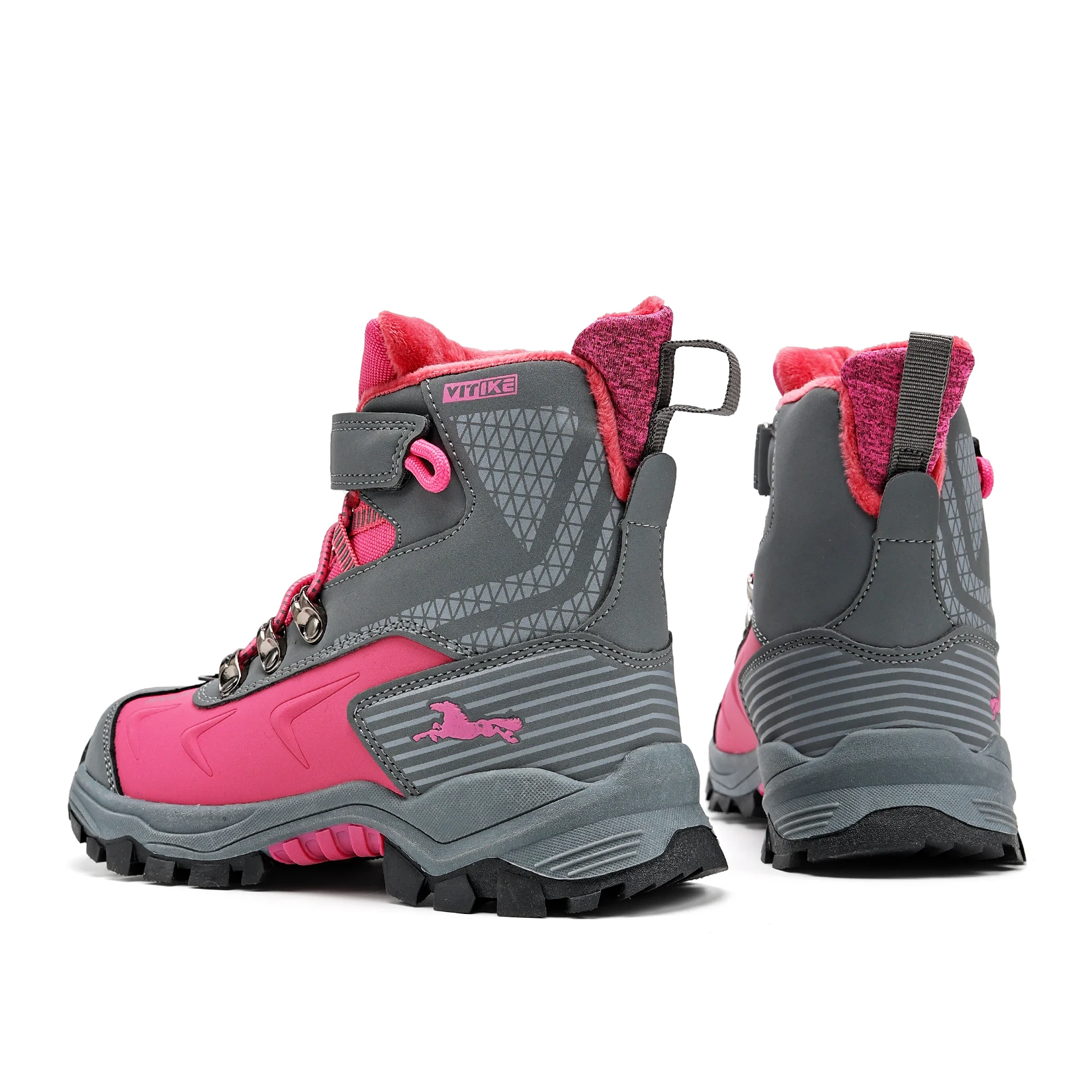 Kids Hiking Boots Outdoor Walking Climbing Sneaker Comfortable Snow Shoes Antiskid Steel Buckle Sole for Boys And Girls