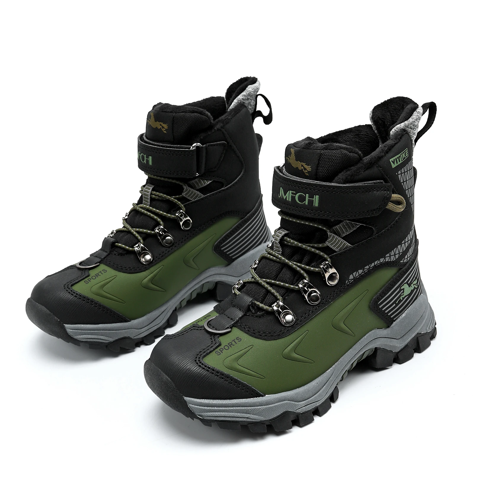 Kids Hiking Boots Outdoor Walking Climbing Sneaker Comfortable Snow Shoes Antiskid Steel Buckle Sole for Boys And Girls