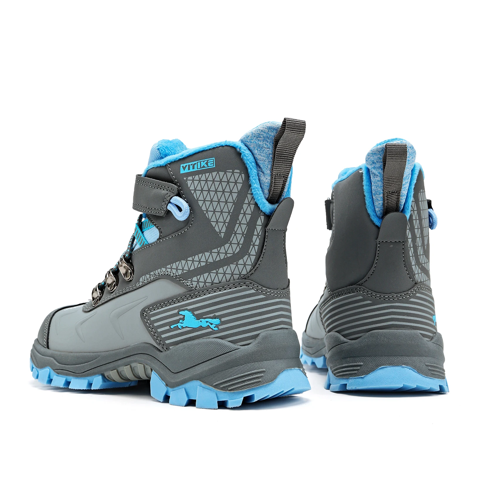 Kids Hiking Boots Outdoor Walking Climbing Sneaker Comfortable Snow Shoes Antiskid Steel Buckle Sole for Boys And Girls