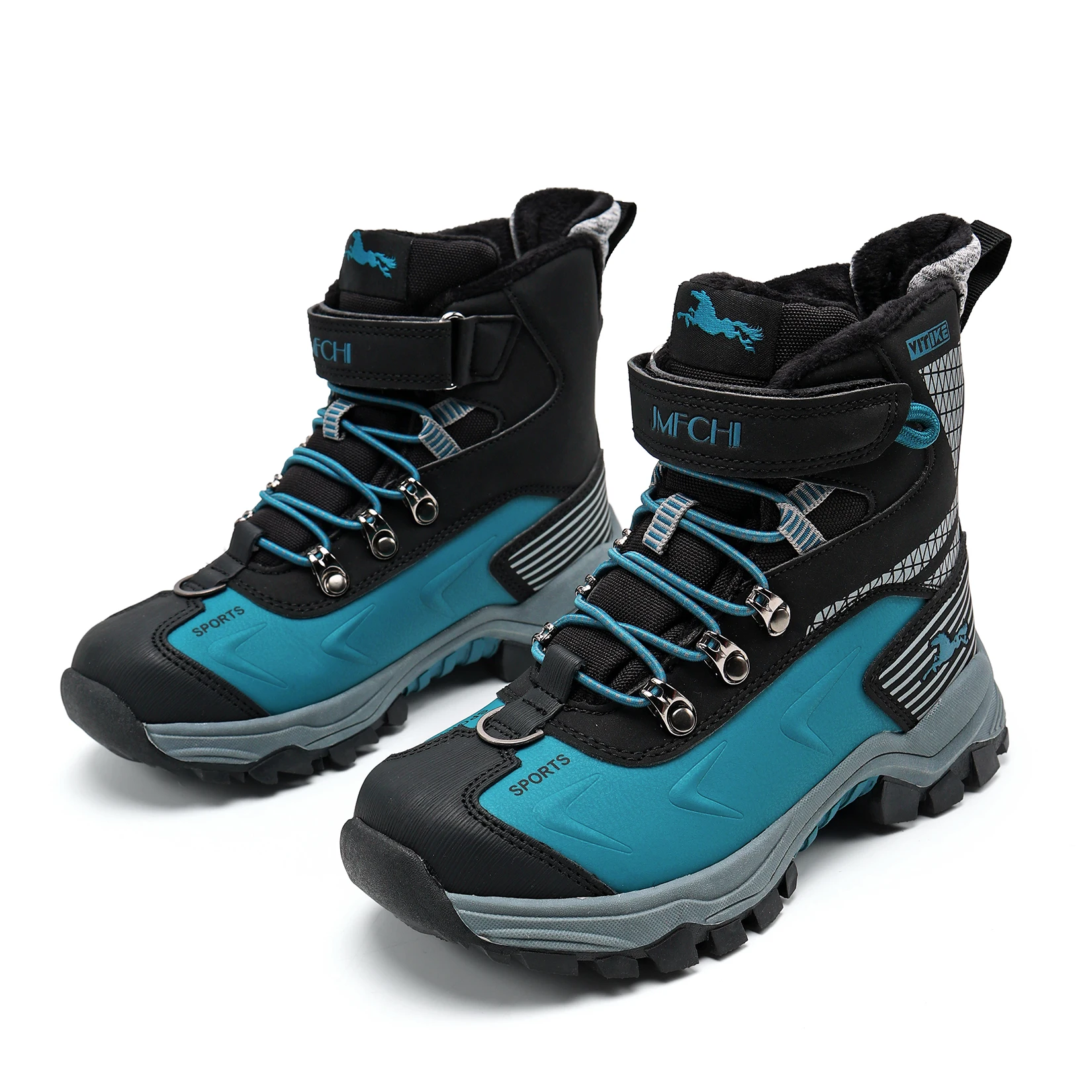 Kids Hiking Boots Outdoor Walking Climbing Sneaker Comfortable Snow Shoes Antiskid Steel Buckle Sole for Boys And Girls