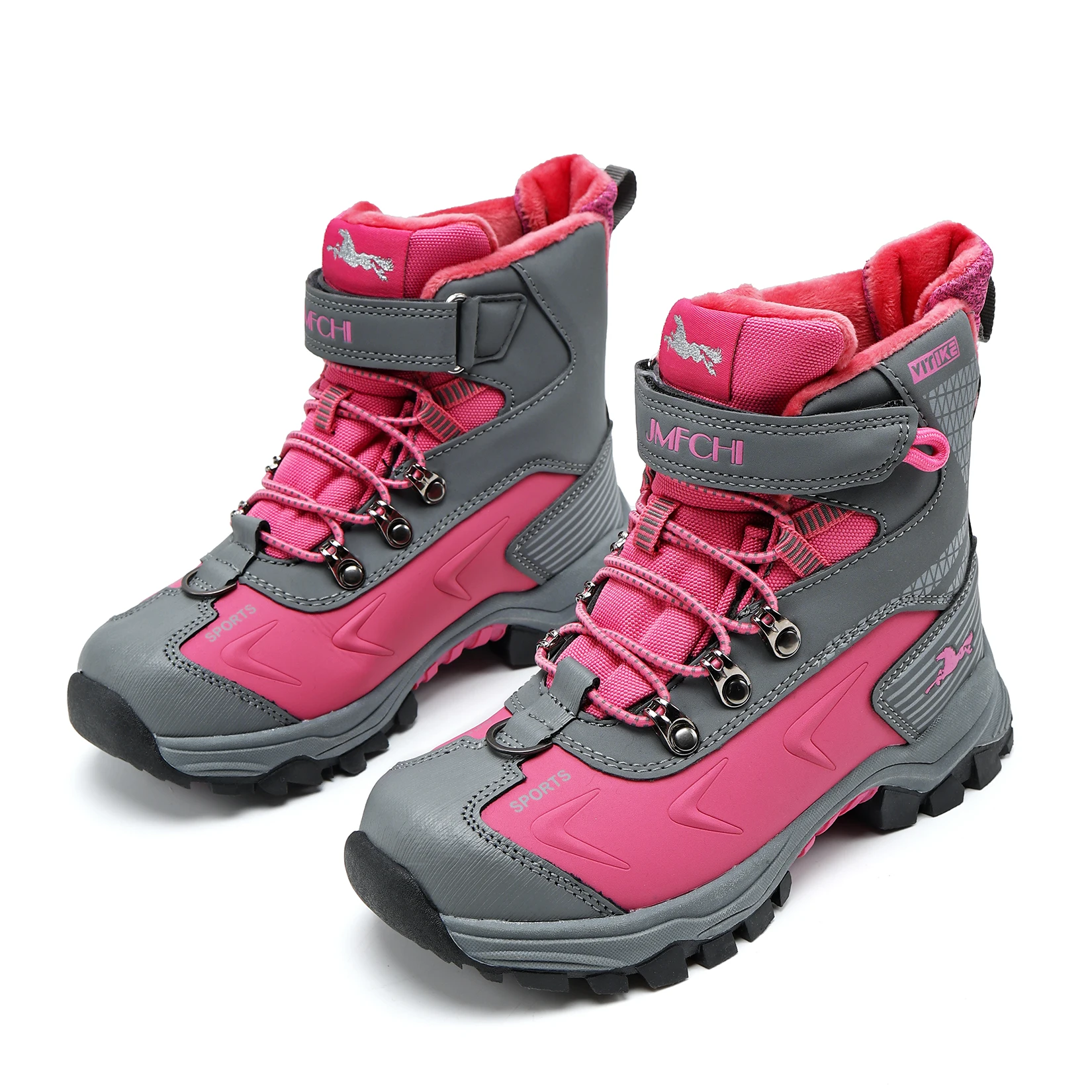 Kids Hiking Boots Outdoor Walking Climbing Sneaker Comfortable Snow Shoes Antiskid Steel Buckle Sole for Boys And Girls