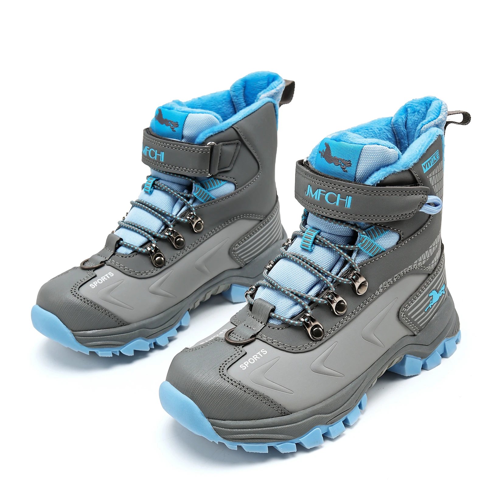 Kids Hiking Boots Outdoor Walking Climbing Sneaker Comfortable Snow Shoes Antiskid Steel Buckle Sole for Boys And Girls