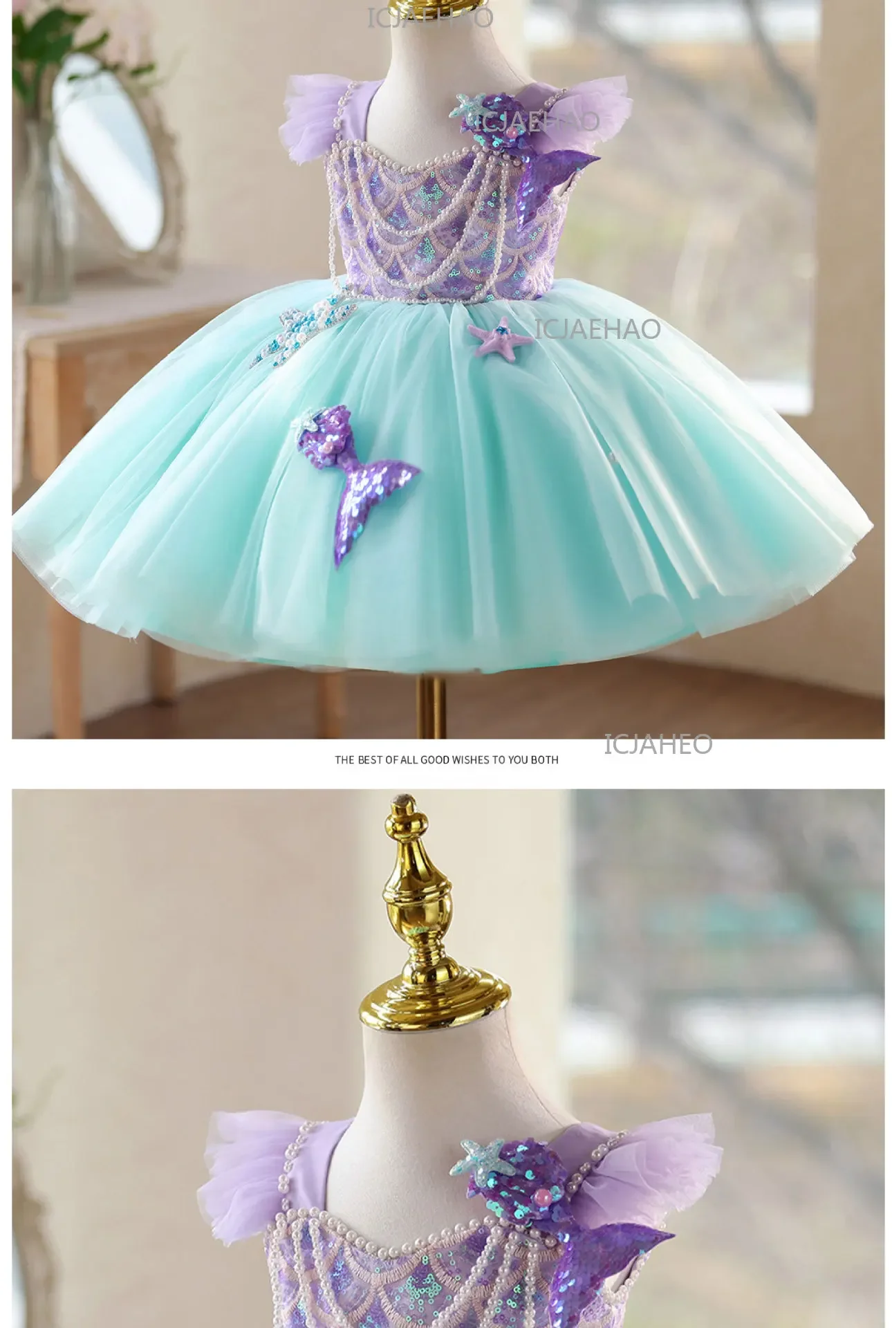 2026 Fashion Elegant Pageant Costume Children Girls Tenth Birthday Evening Gown Princess Dress Kids Host Runway Performance Tutu