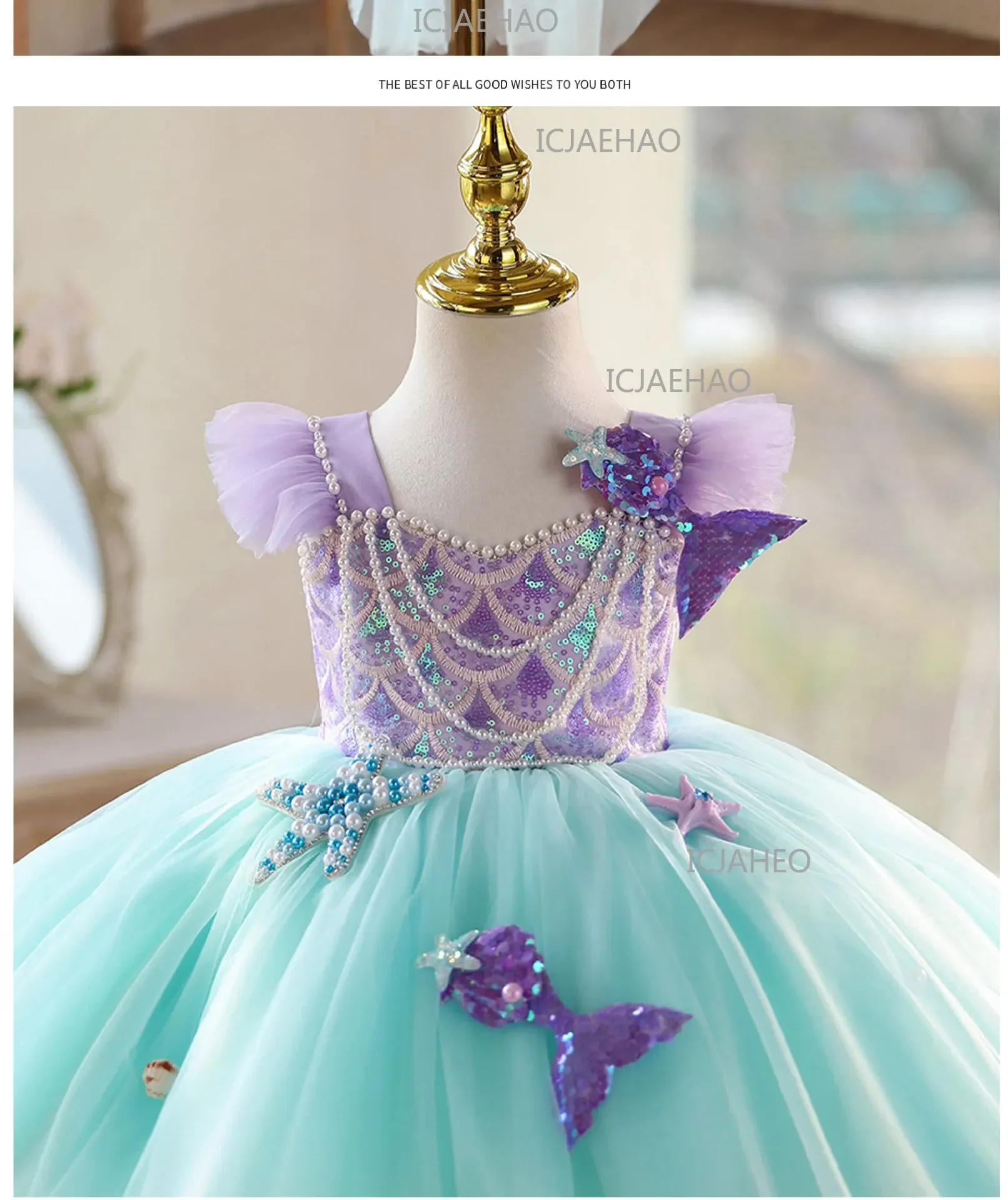 2026 Fashion Elegant Pageant Costume Children Girls Tenth Birthday Evening Gown Princess Dress Kids Host Runway Performance Tutu