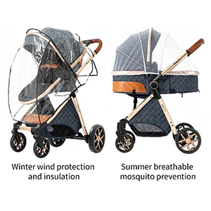 Portable Baby Stroller 3 in 1 Luxury with Car Seat and Sleeping Basket Lightweight Baby Pram High Landscape Infant Pushchair Multifunction Adjustable Travel Buggy Easy Folding Compact Portable Safe Comfortable Stylish Perfect for Travel Baby Carriage